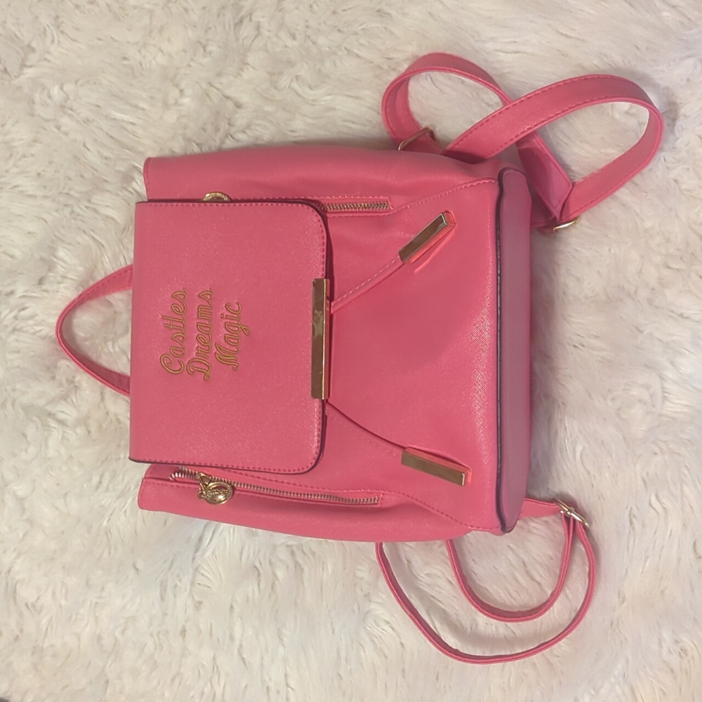 Disney pink faux leather mini backpack